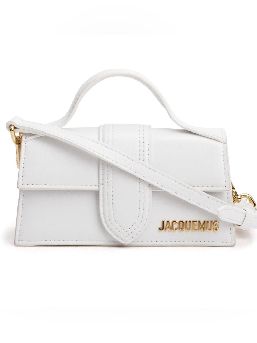 Jacquemus Le Bambino White Leather Top Handle Crossbody Bag